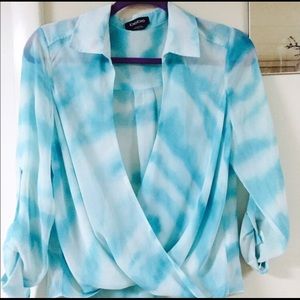 Turquoise bebe blouse